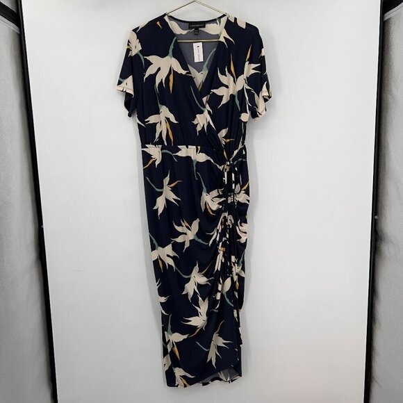 Lane Bryant Women's Plus Floral Ruched Maxi Dress Size 14/16P NWT - Picture 2 of 11